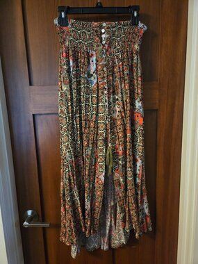Christian Siriano Maxi Skirt High Low Floral Split Front SZ M